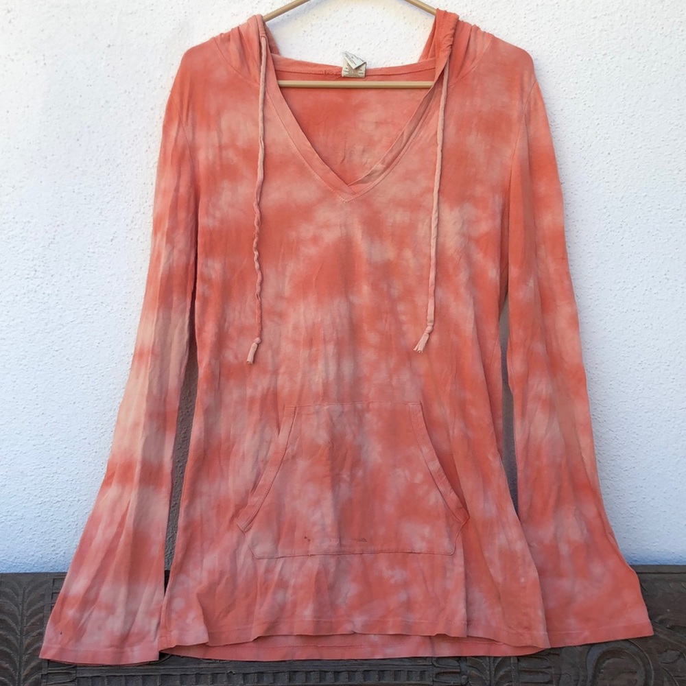 Balance Collection orange tie dye hoodie